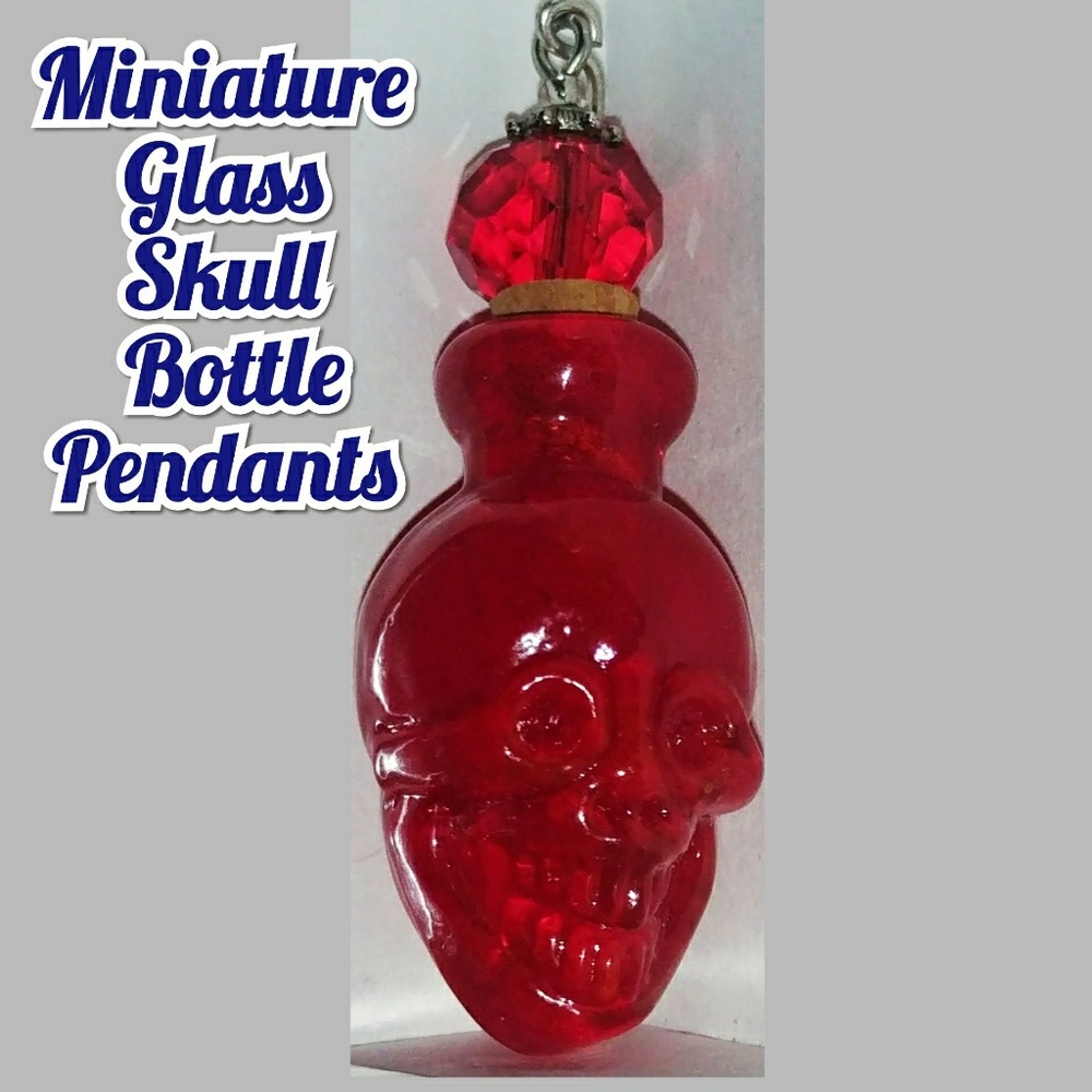 Murano Glass Skull Mini Perfume Bottle Pendant DIY